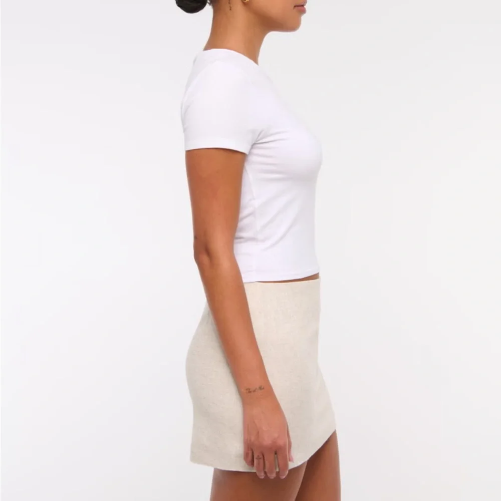 A&F Scarlett Mid Rise Linen-Blend Mini Skort, L, Unworn - Picture 3 of 9